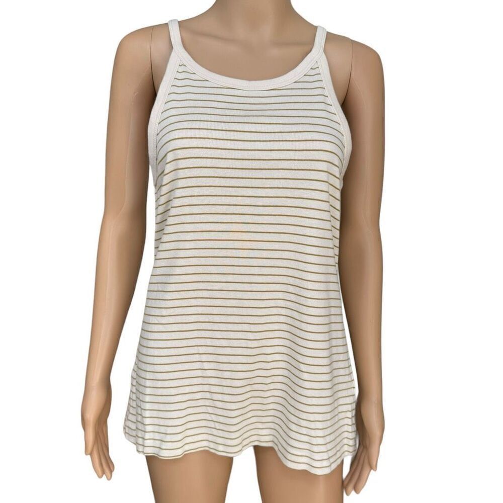 Anthropologie 100% cotton stretch striped tank top size L